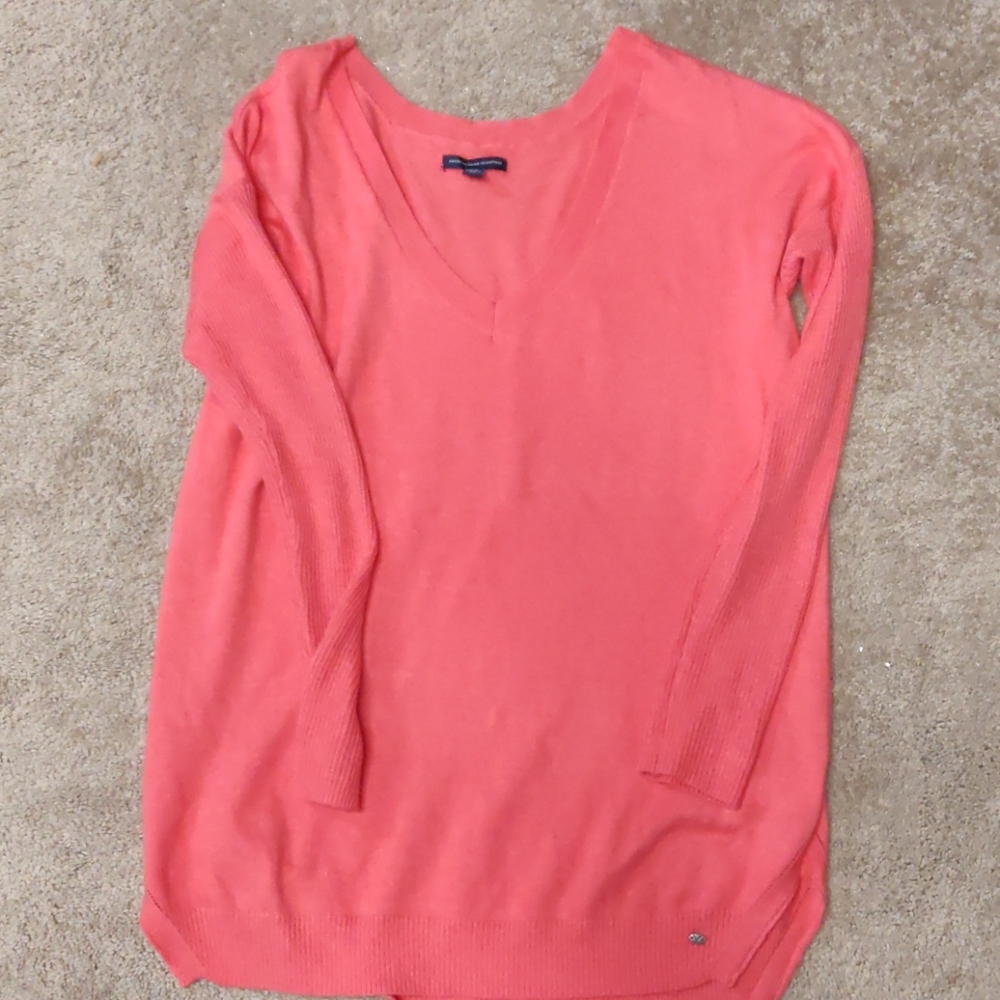 American eagle long pink coral sweater